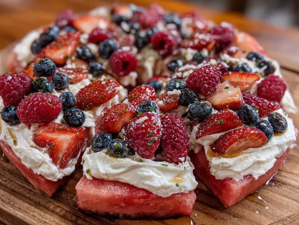 fresh watermelon fruit pizza - featured image