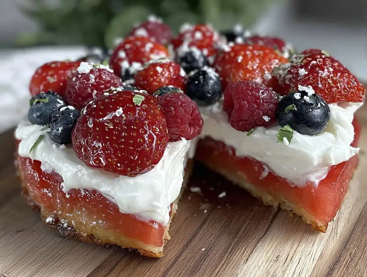 fresh watermelon fruit pizza preparation steps