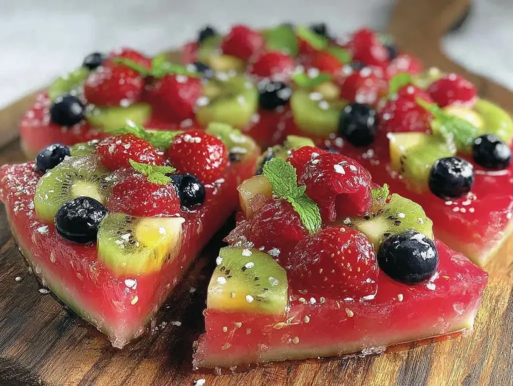 fresh watermelon pizza recipe - featured image