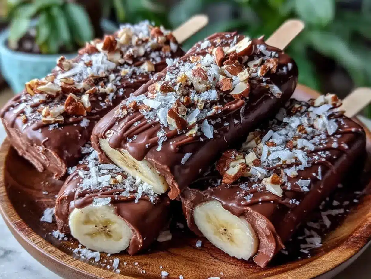 frozen chocolate-covered banana pops preparation steps