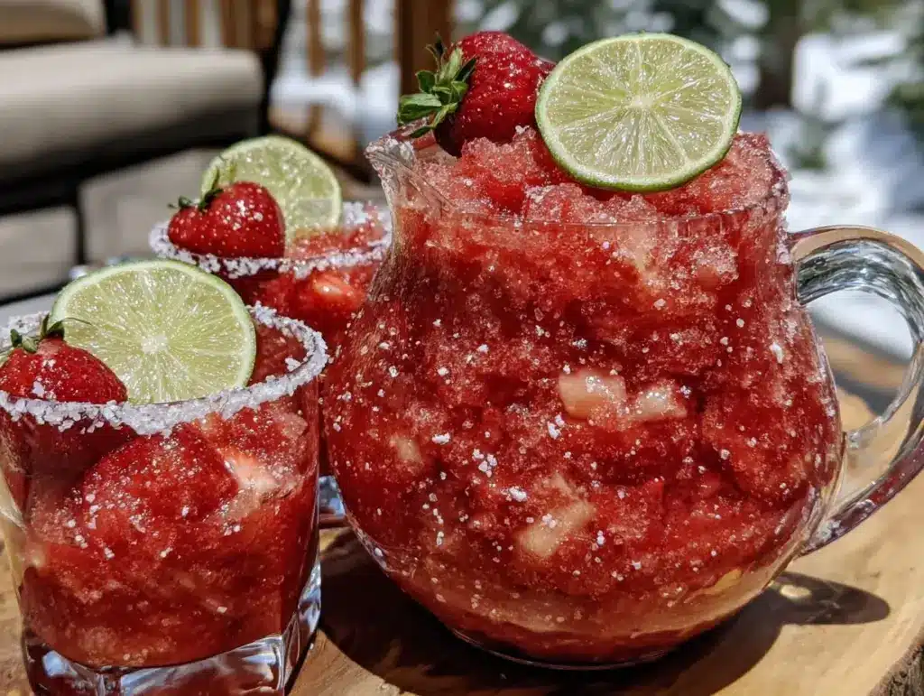 frozen strawberry margaritas - featured image