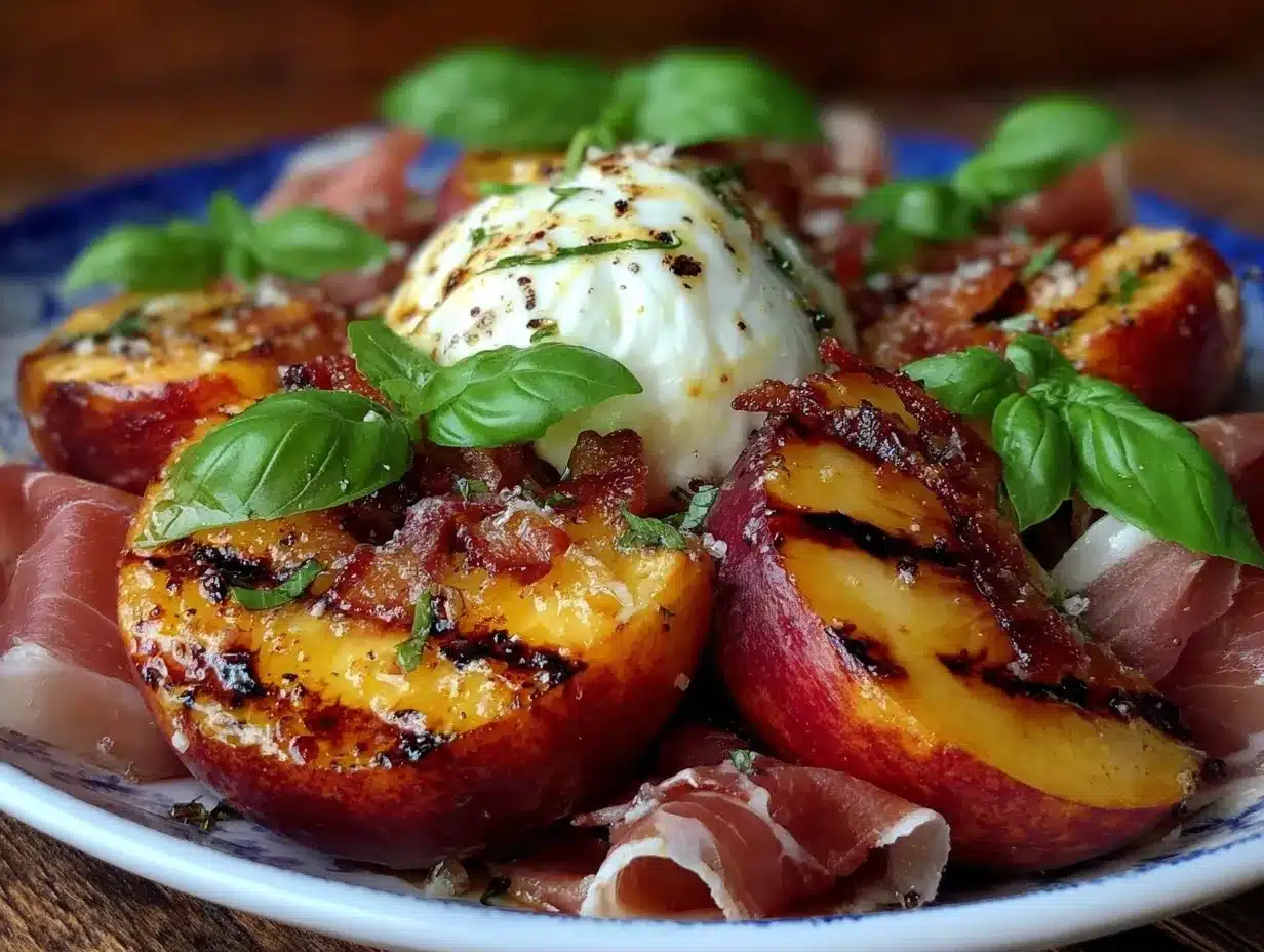 grilled peach burrata salad preparation steps