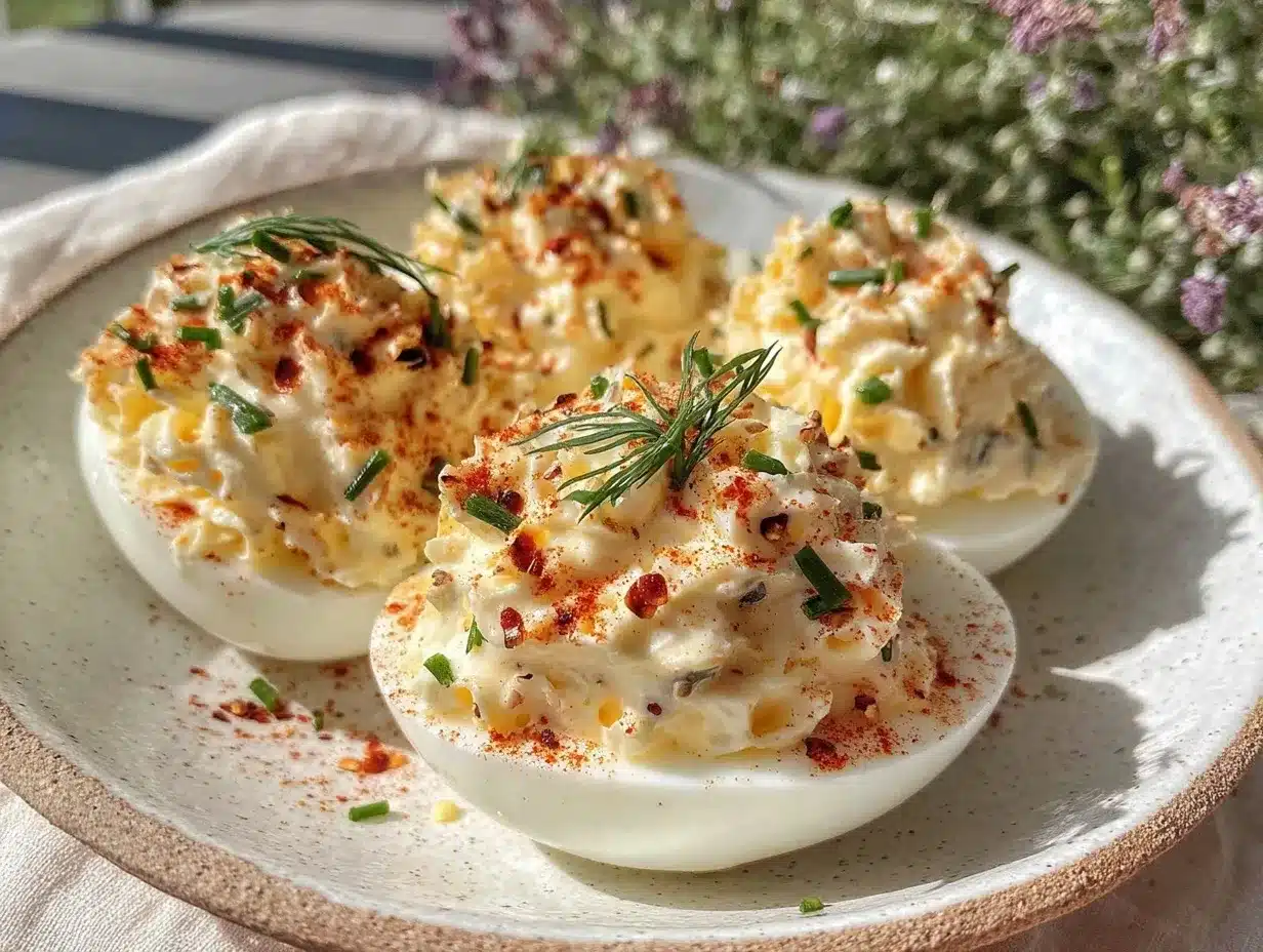 Healthy Greek Yogurt Deviled Eggs preparation steps