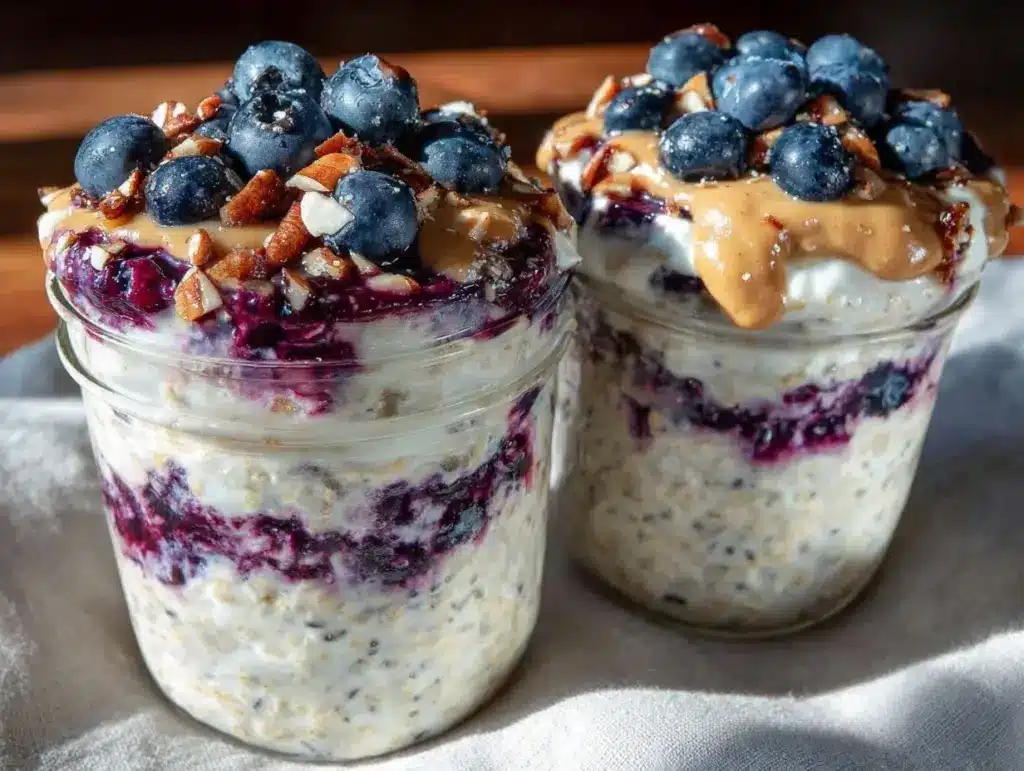 healthy high-protein overnight oats - featured image