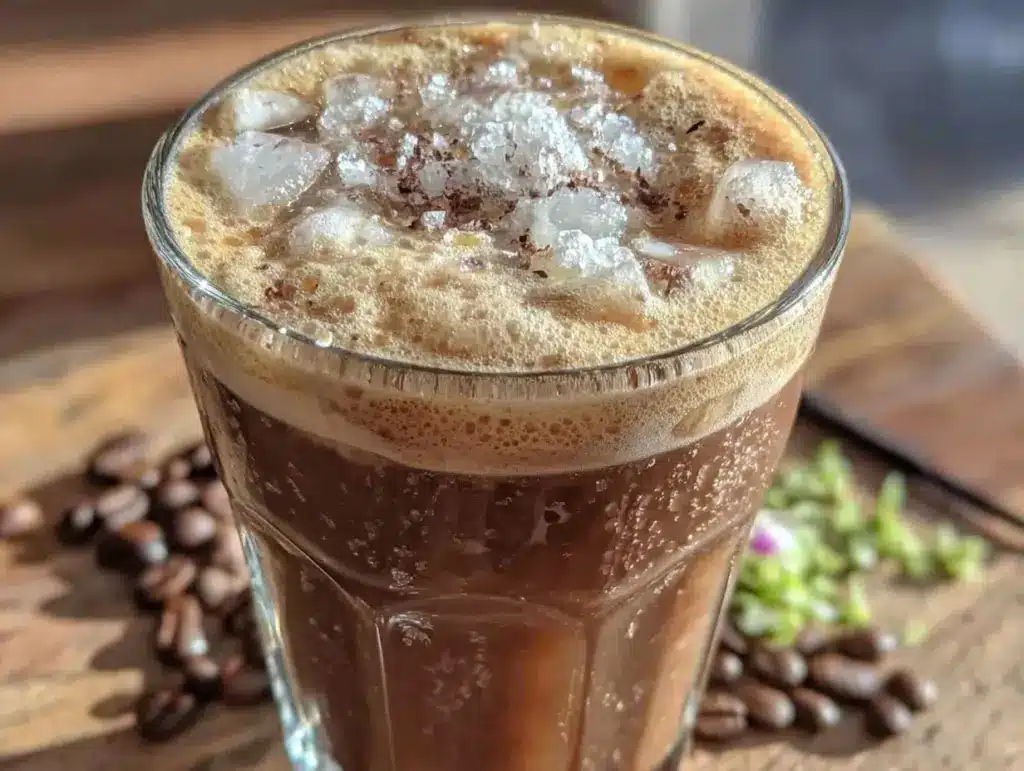 healthy vanilla cold foam protein coffee - featured image