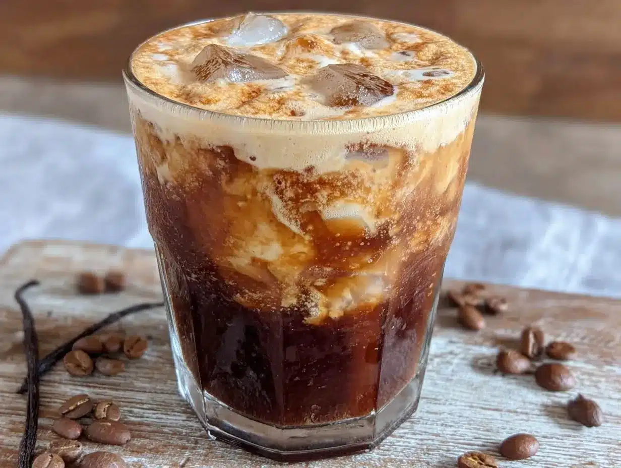healthy vanilla cold foam protein coffee preparation steps