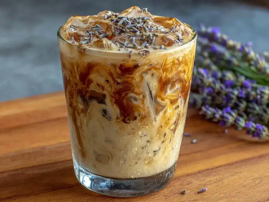 iced lavender oat milk latte - featured image