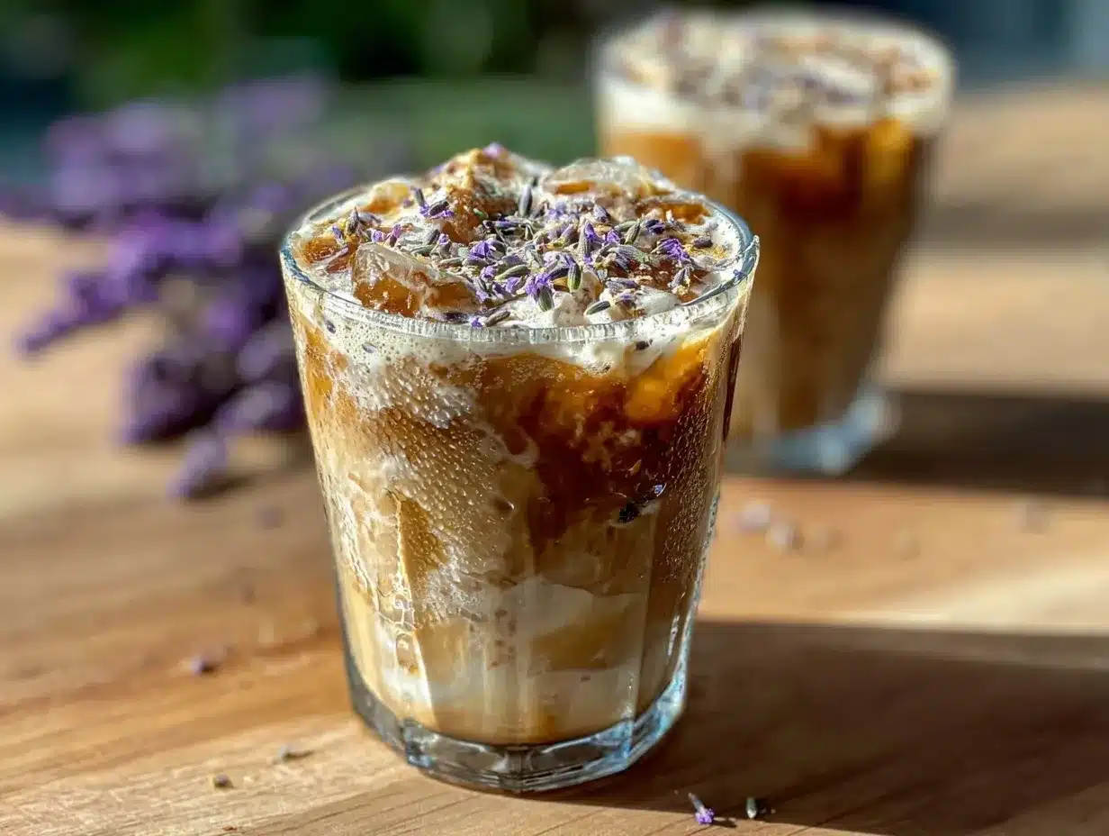 iced lavender oat milk latte preparation steps
