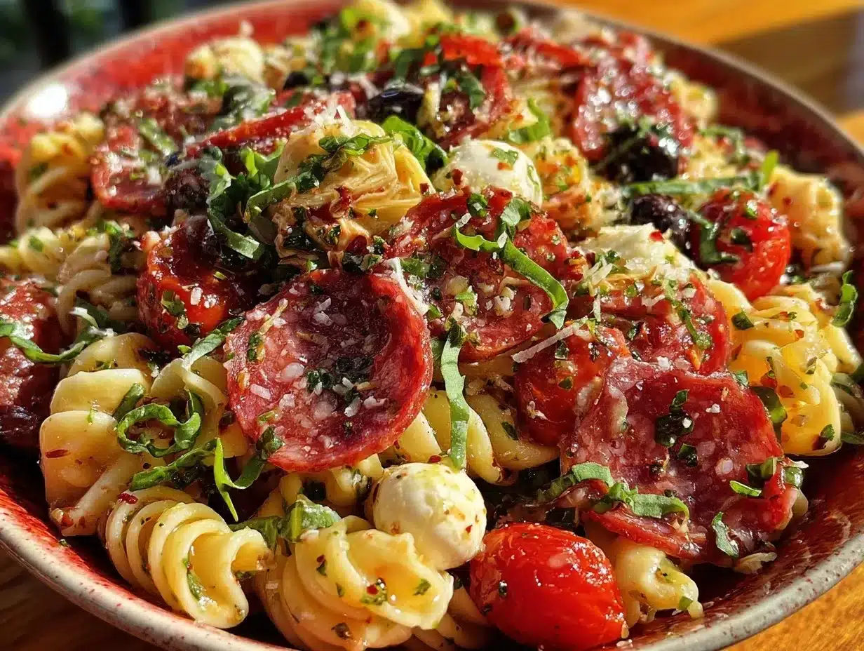 Italian Antipasto Pasta Salad preparation steps