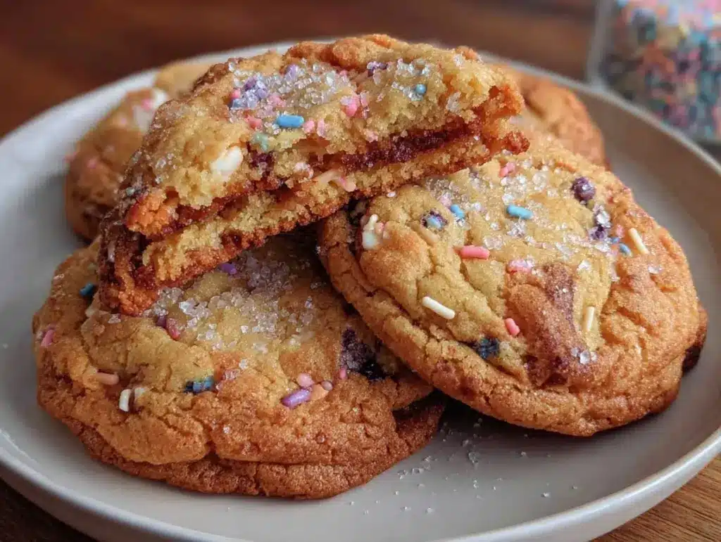 milk bar-style birthday cake cookies - featured image