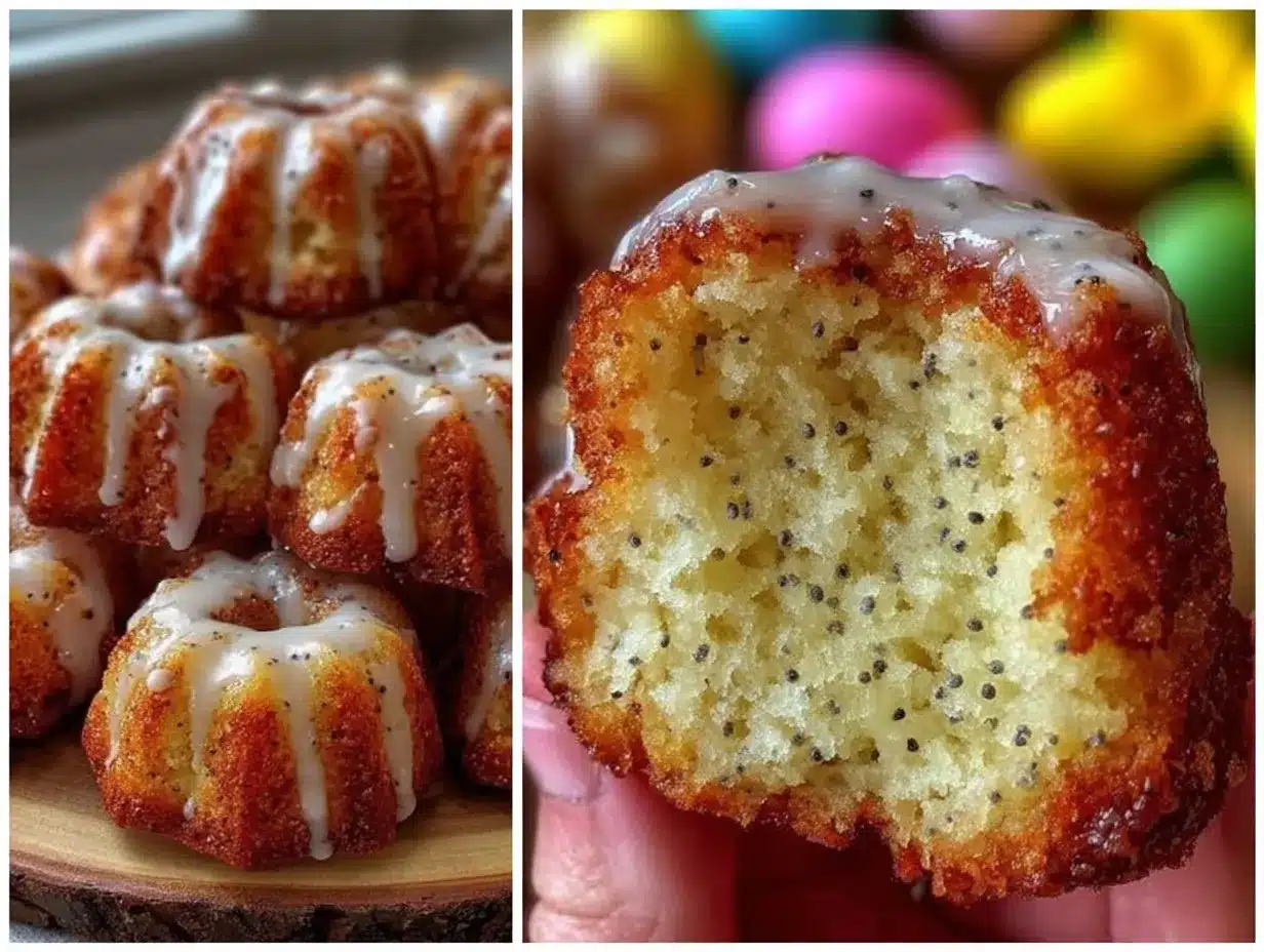 moist lemon poppy seed mini bundt cakes preparation steps