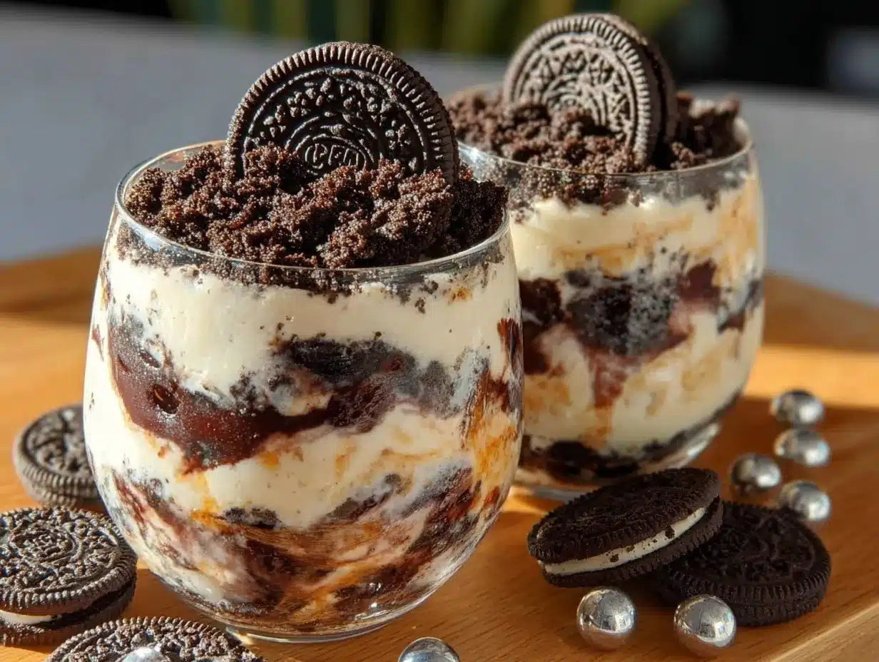 no bake oreo dessert cups preparation steps
