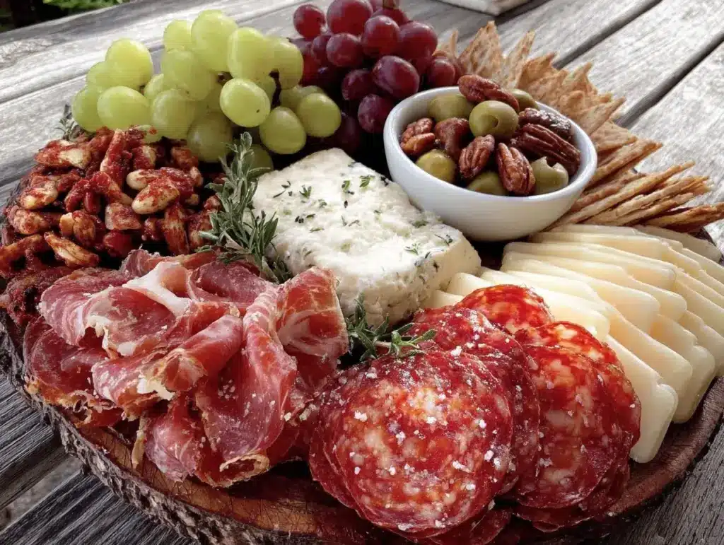 no cook camping charcuterie board - featured image