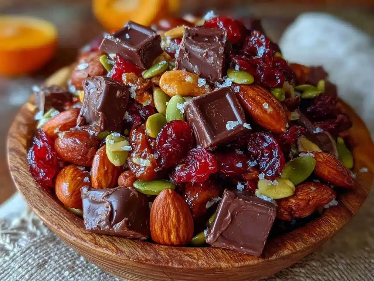 no-melt trail mix with dark chocolate preparation steps