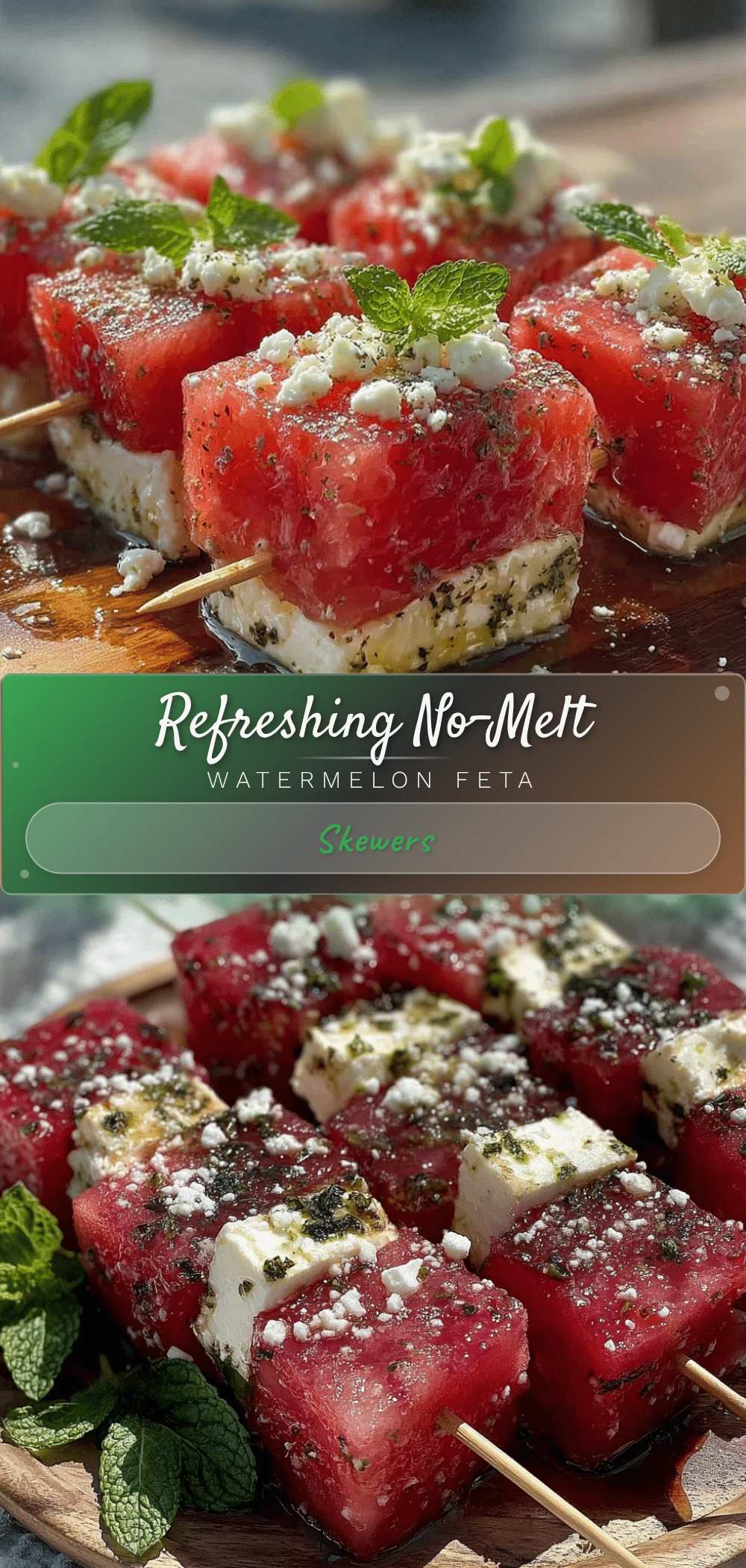 no-melt watermelon feta mint skewers recipe