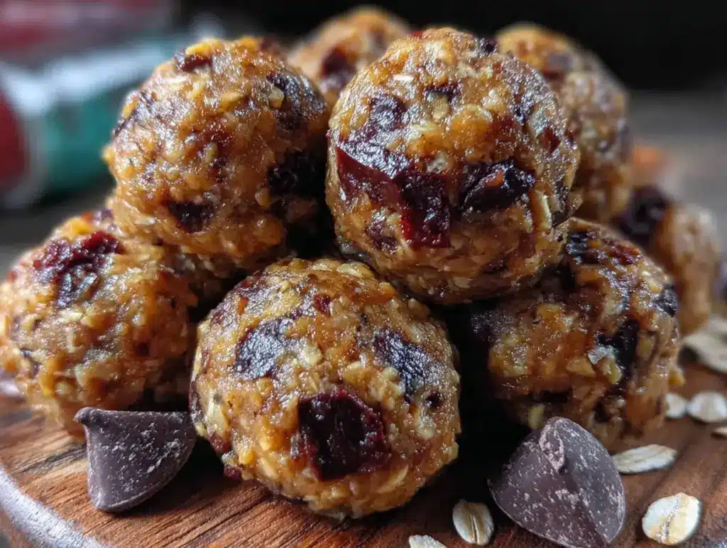 nut-free chocolate chip energy balls - featured image