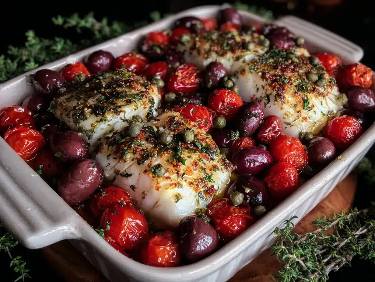 one-pan mediterranean cod preparation steps