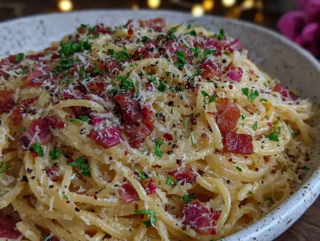one-pot spaghetti carbonara - featured image