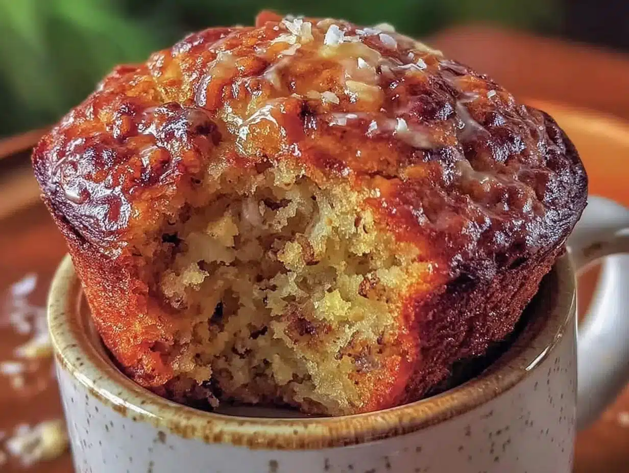 quick single-serving banana bread in a mug preparation steps