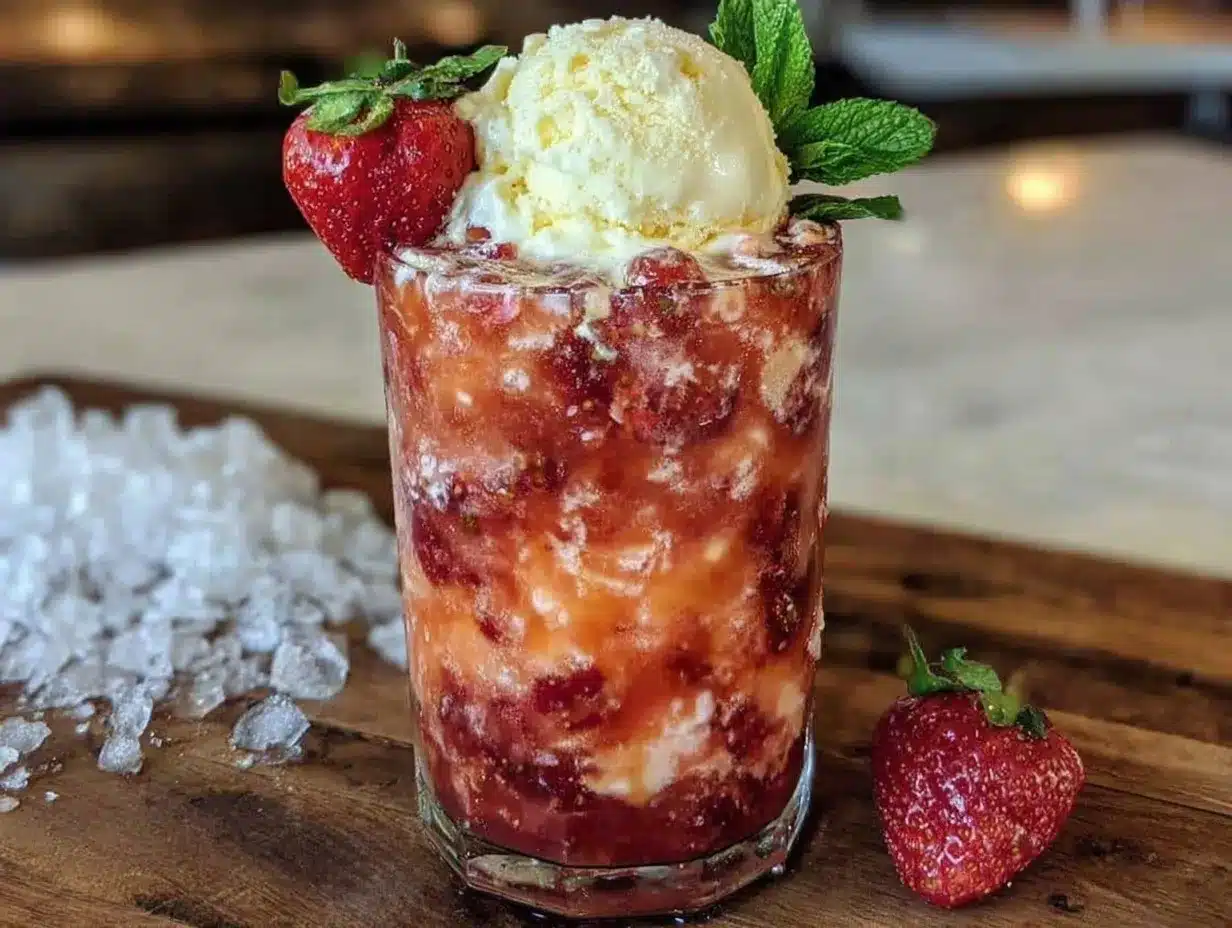 Refreshing Strawberry Crunch Punch preparation steps