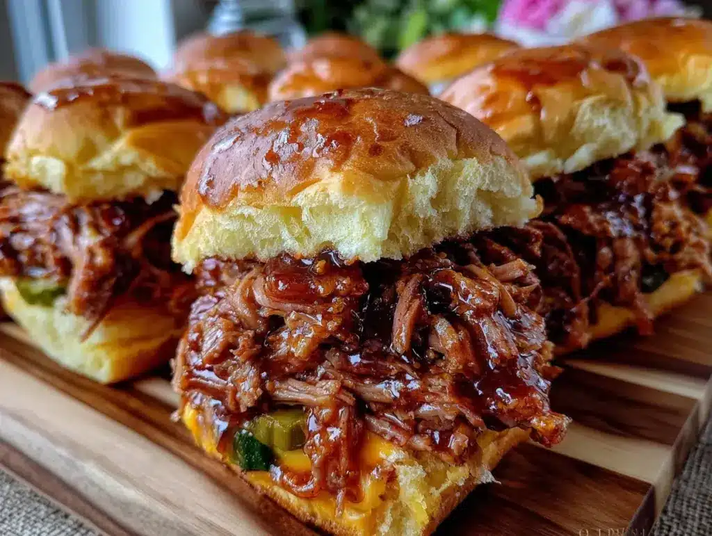 slow cooker BBQ pulled pork sliders - featured image