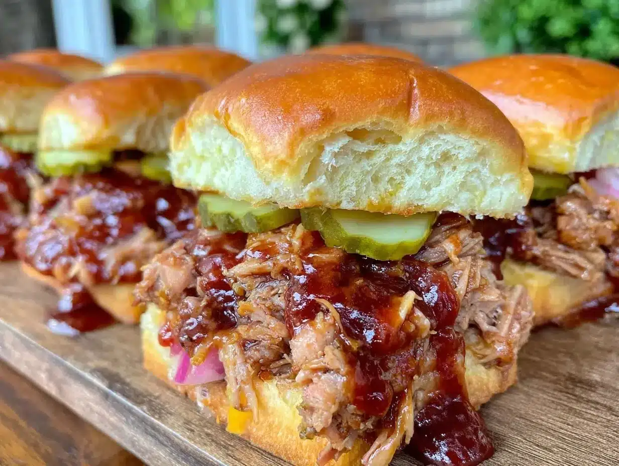 slow cooker BBQ pulled pork sliders preparation steps