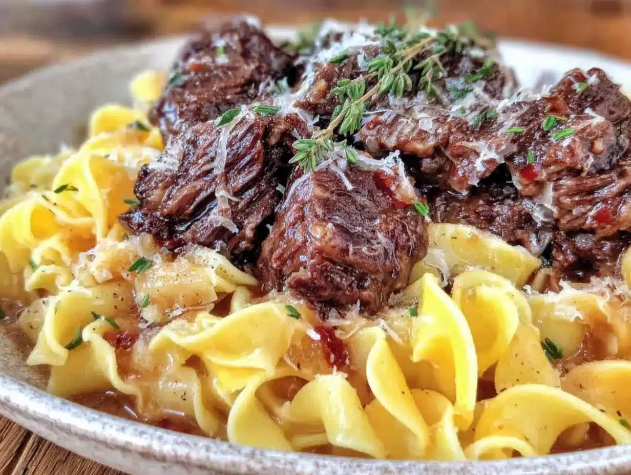 slow cooker beef and noodles preparation steps