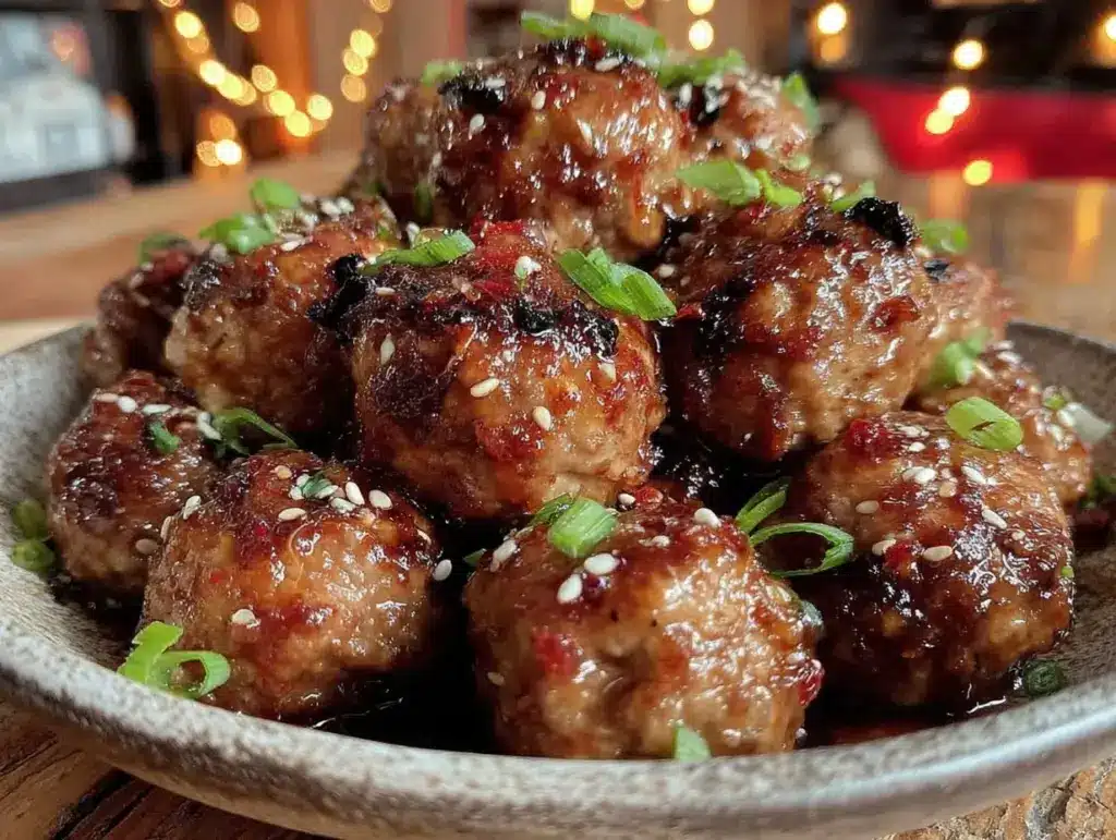 slow cooker honey garlic meatballs - featured image