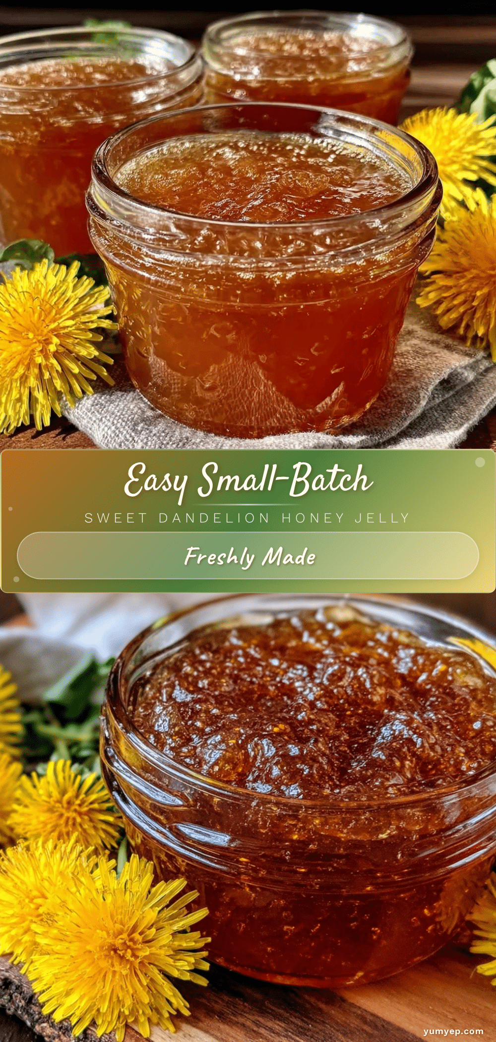 small-batch dandelion honey jelly recipe