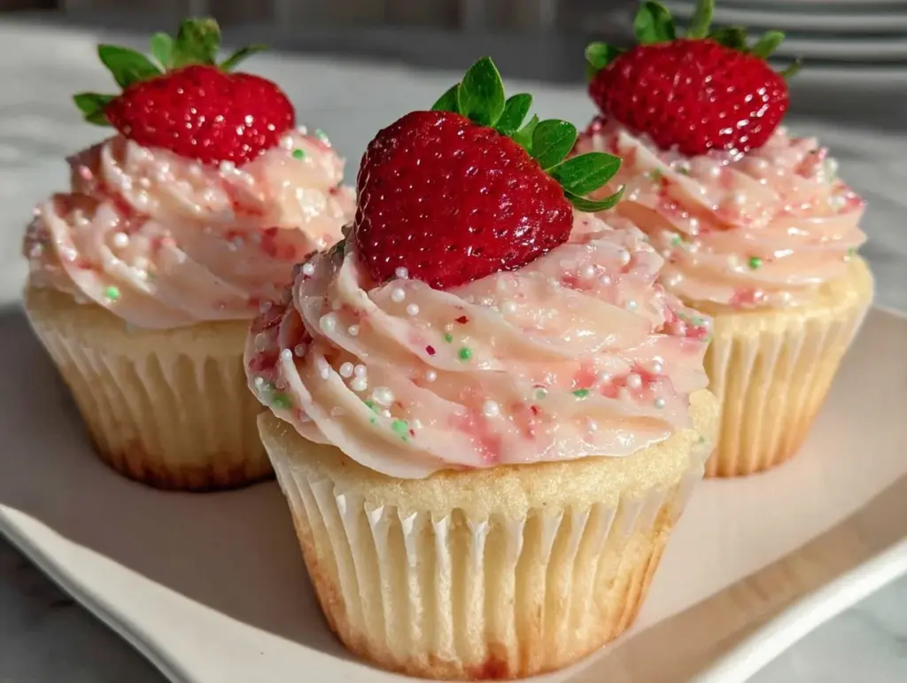 Strawberry Champagne Mimosa Cupcakes - featured image