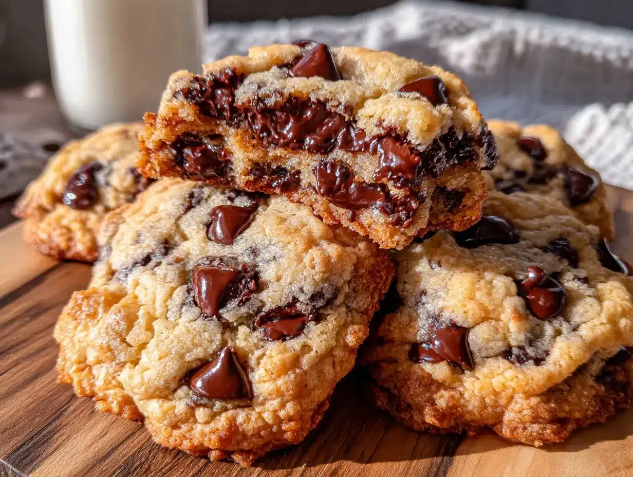 thick chewy Levain-style chocolate chip cookies preparation steps