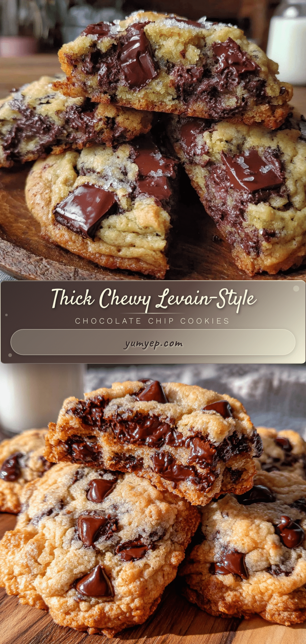 thick chewy Levain-style chocolate chip cookies recipe