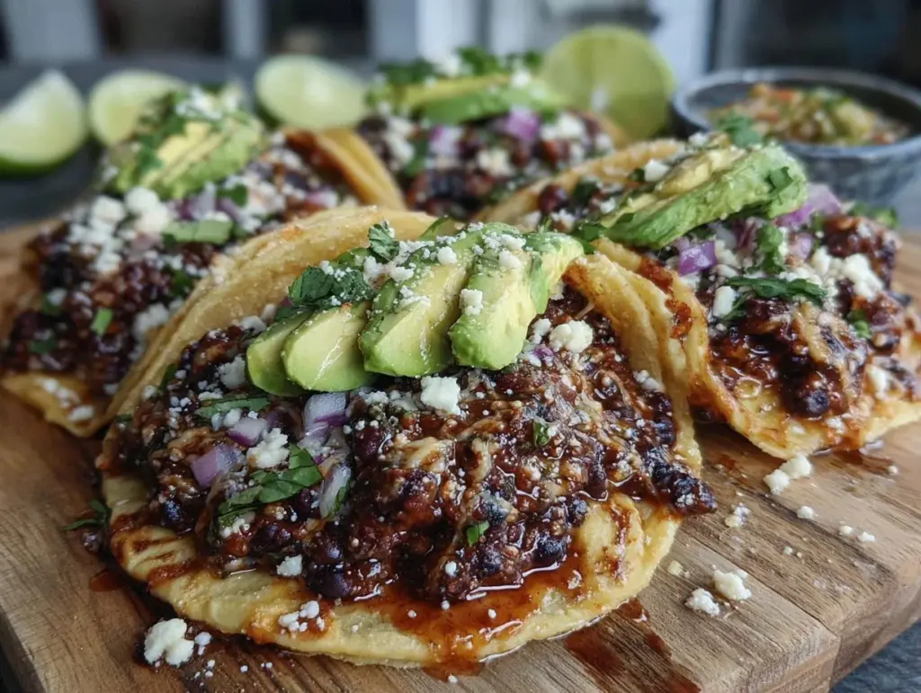 vegetarian black bean street tacos - featured image