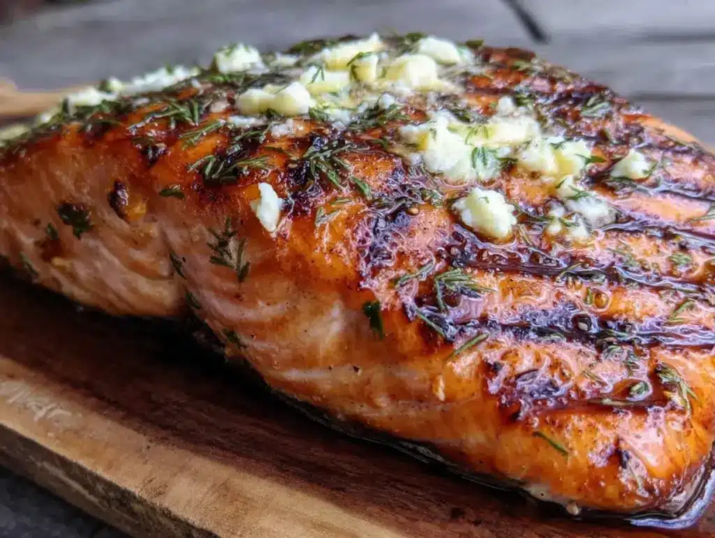 weber grill cedar plank salmon - featured image