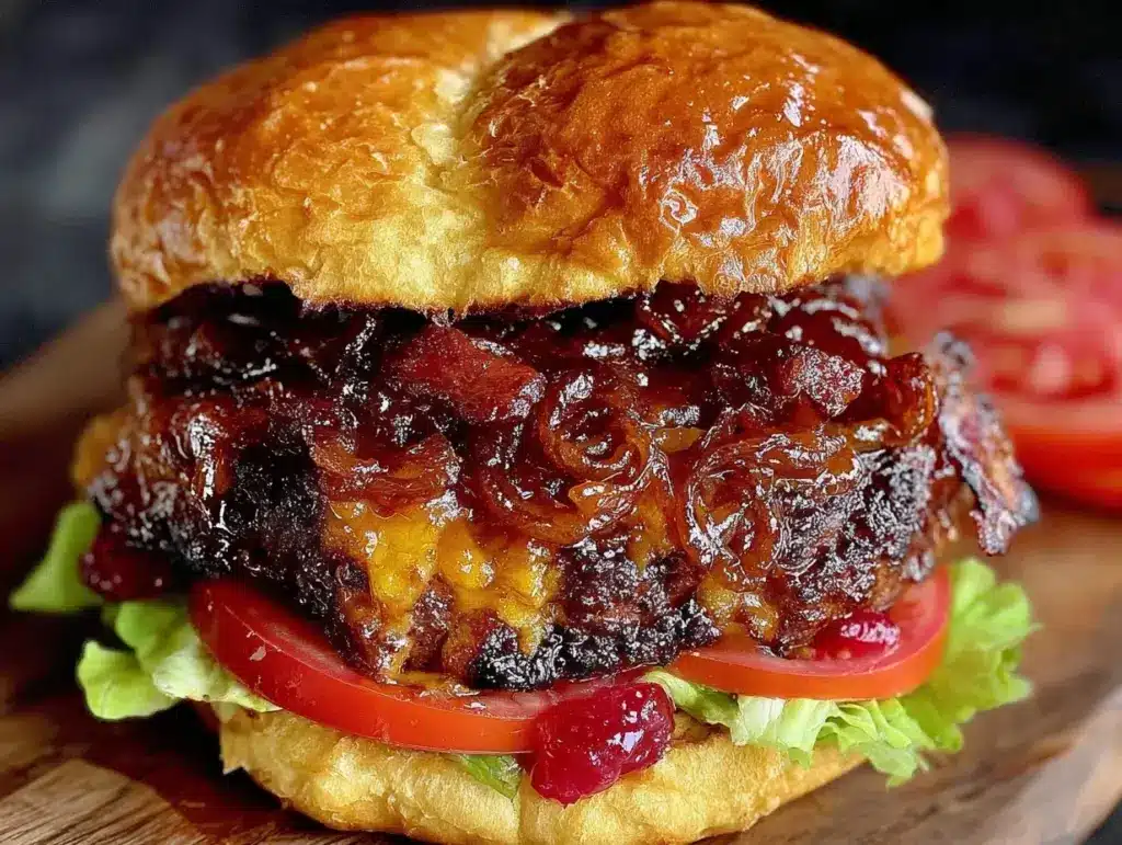 whiskey bacon burger - featured image