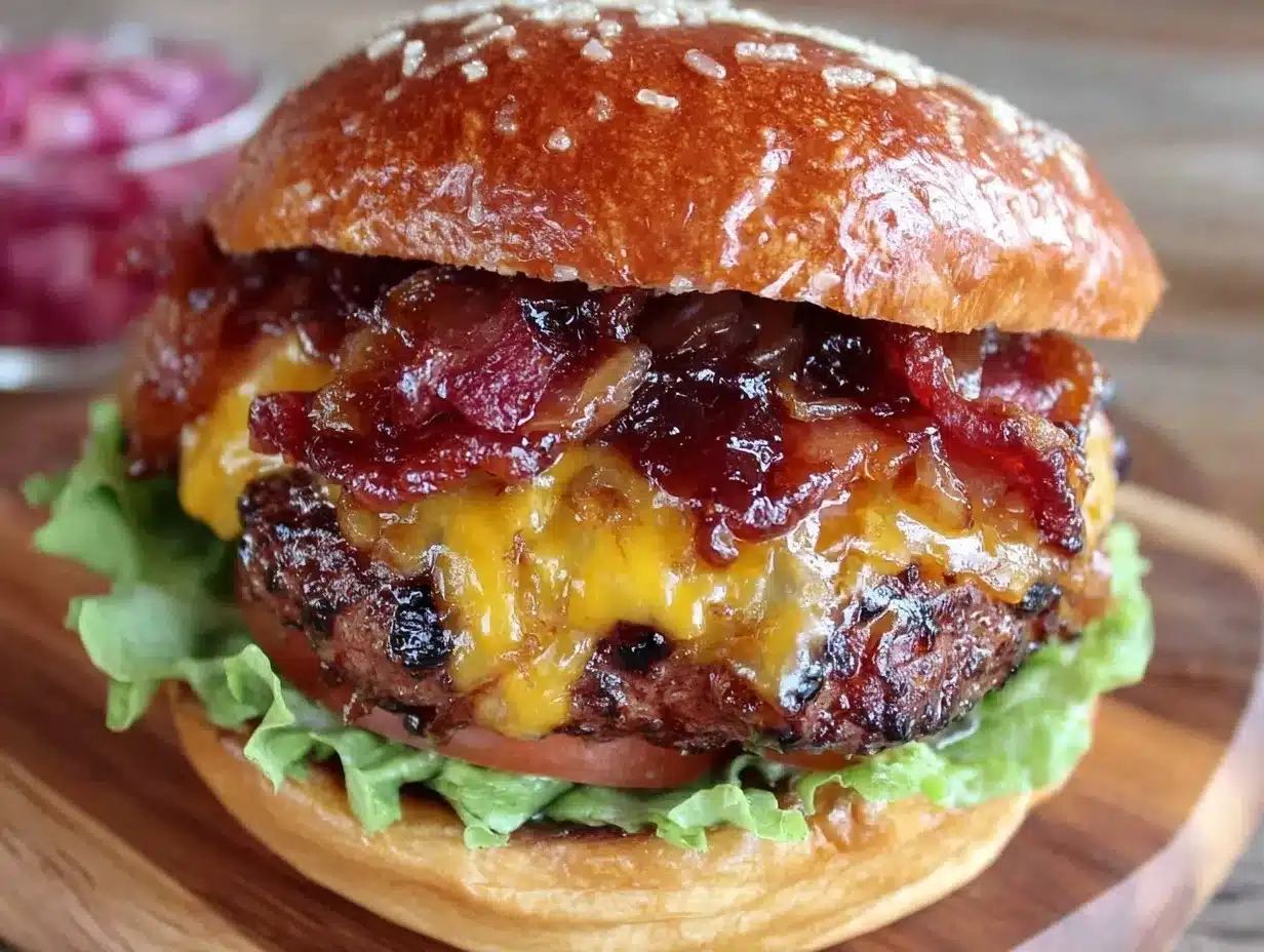 whiskey bacon burger preparation steps