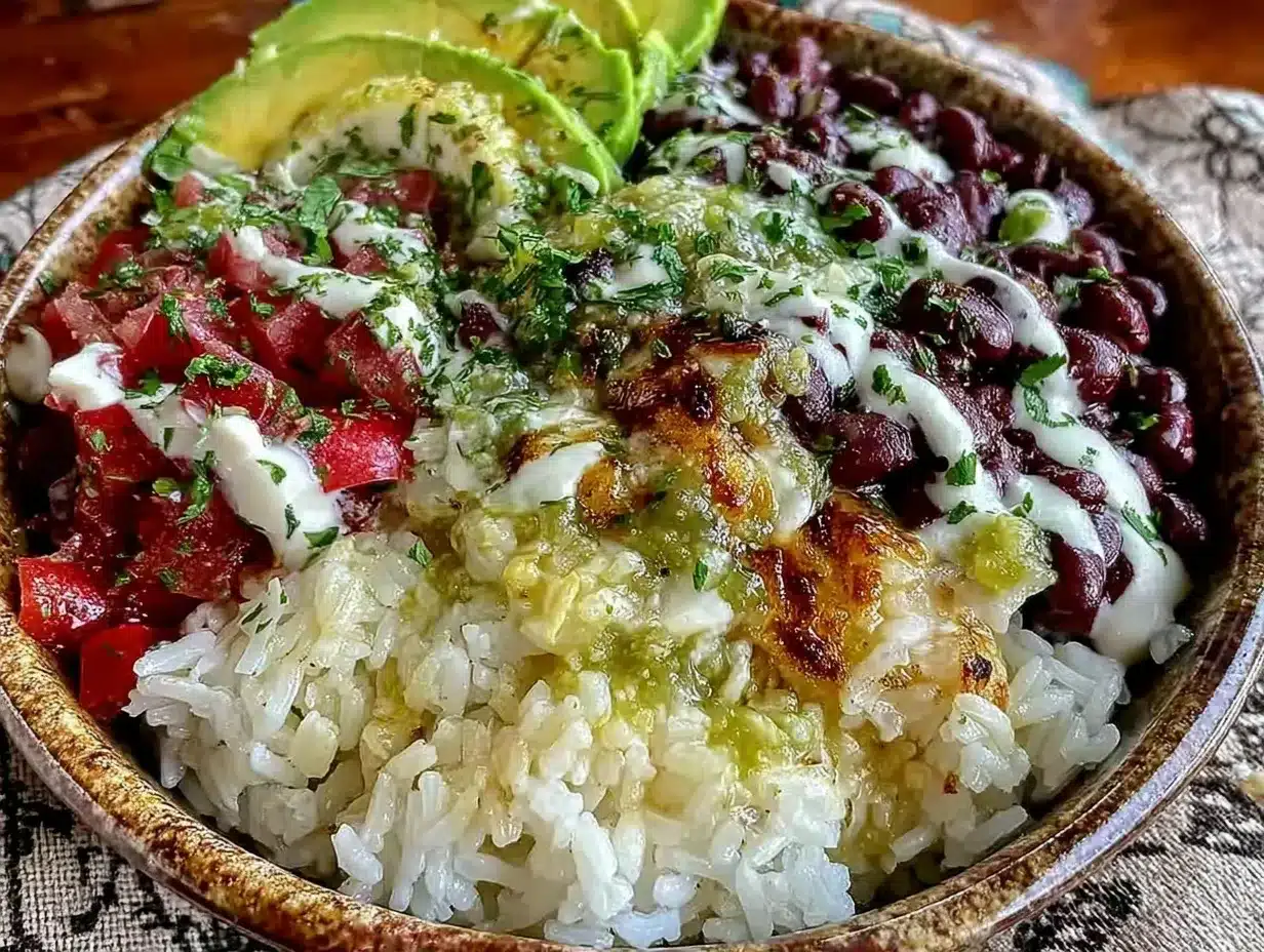 bean and rice burrito bowls preparation steps