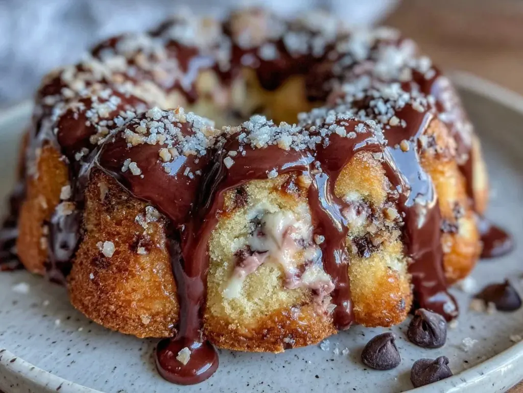 chocolate chip cream cheese bundt cake - featured image