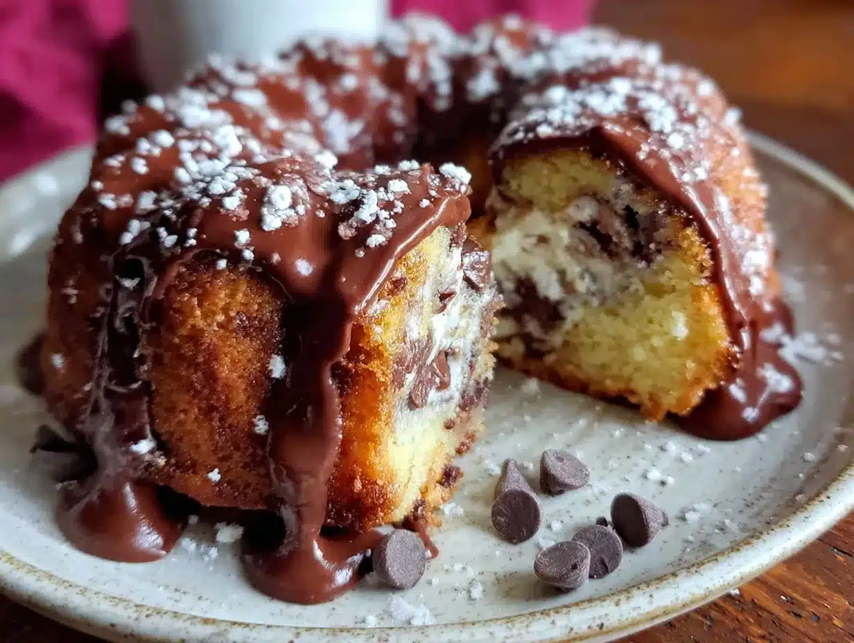 chocolate chip cream cheese bundt cake preparation steps