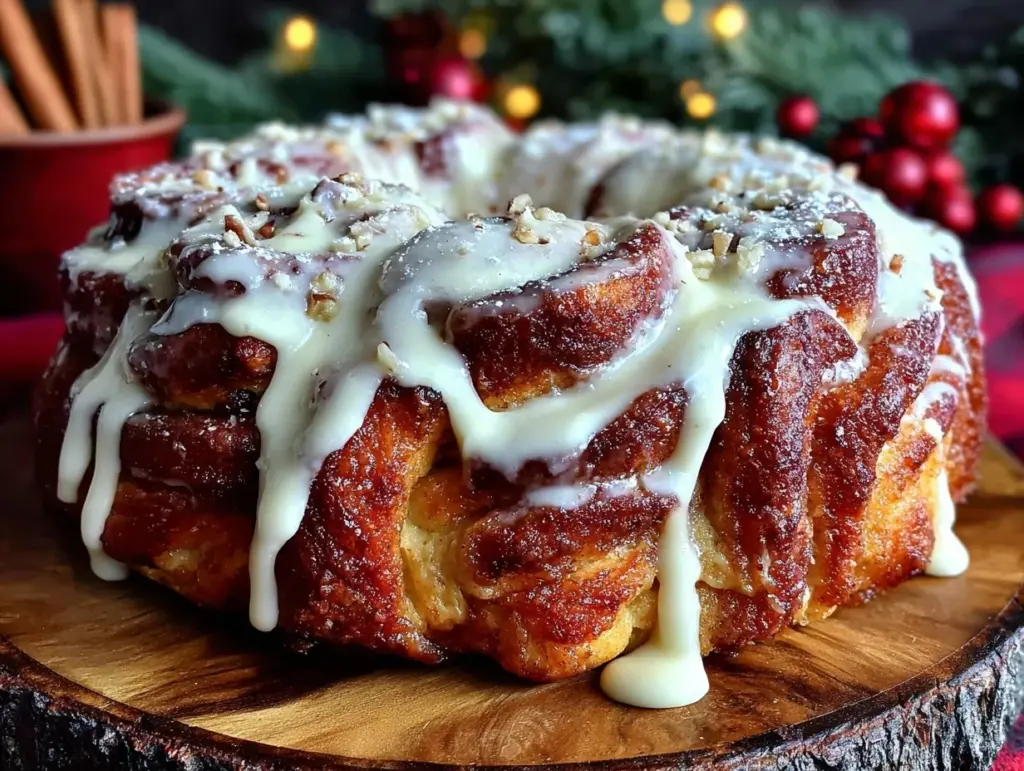 christmas morning cinnamon roll wreath - featured image