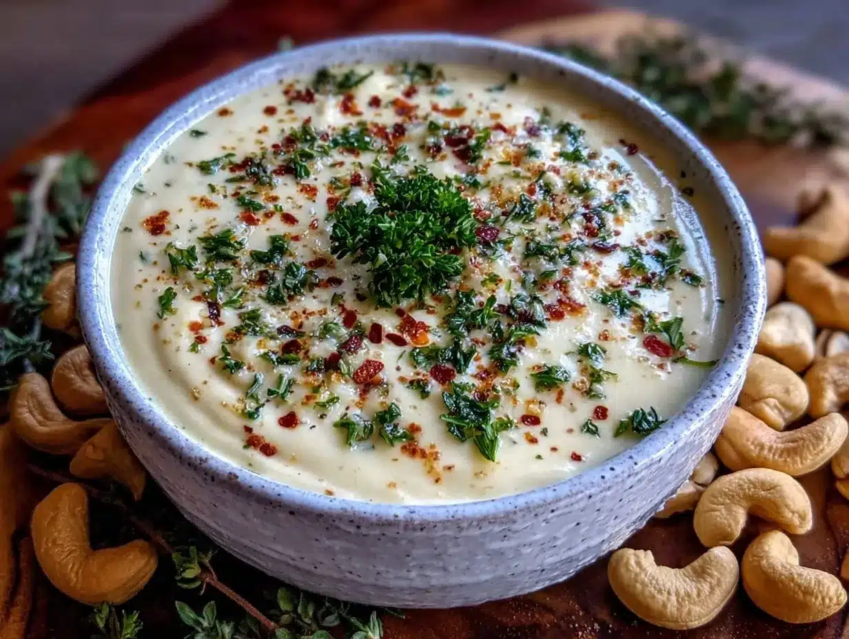 creamy dairy free cashew alfredo sauce preparation steps
