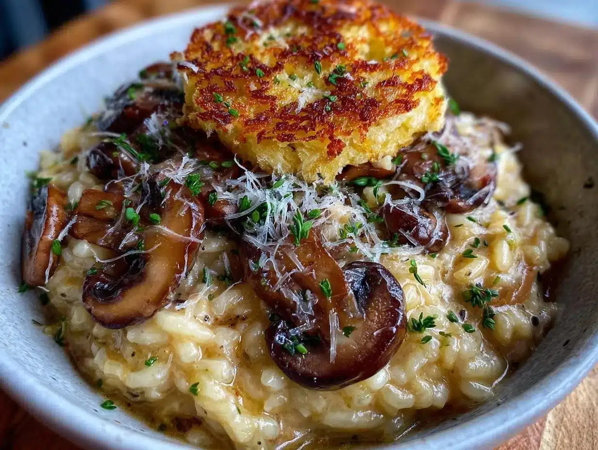 creamy mushroom truffle risotto preparation steps