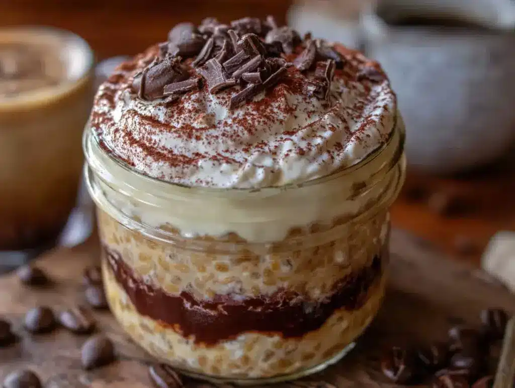 creamy tiramisu overnight oats - featured image
