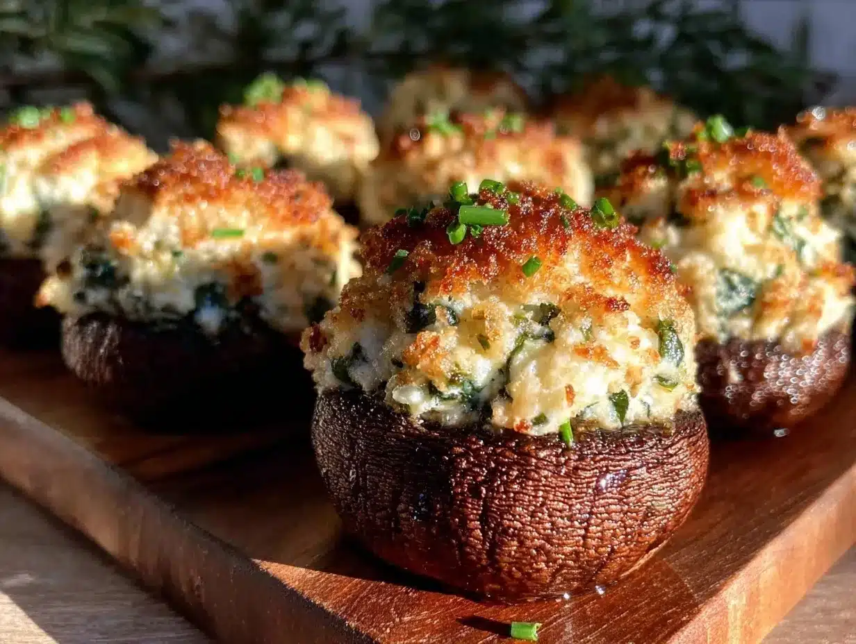 crispy air fryer stuffed mushrooms preparation steps