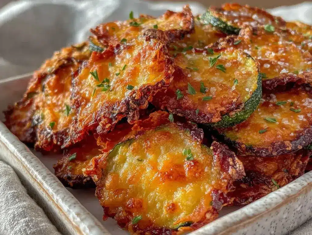 crispy air fryer zucchini chips - featured image