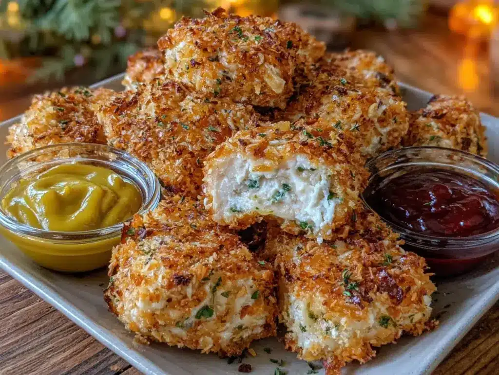 crispy homemade baked chicken nuggets - featured image