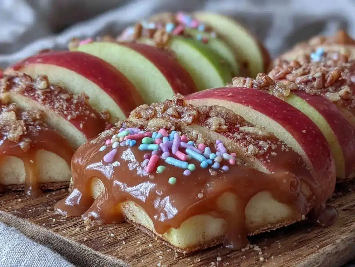 easy caramel apple slices preparation steps