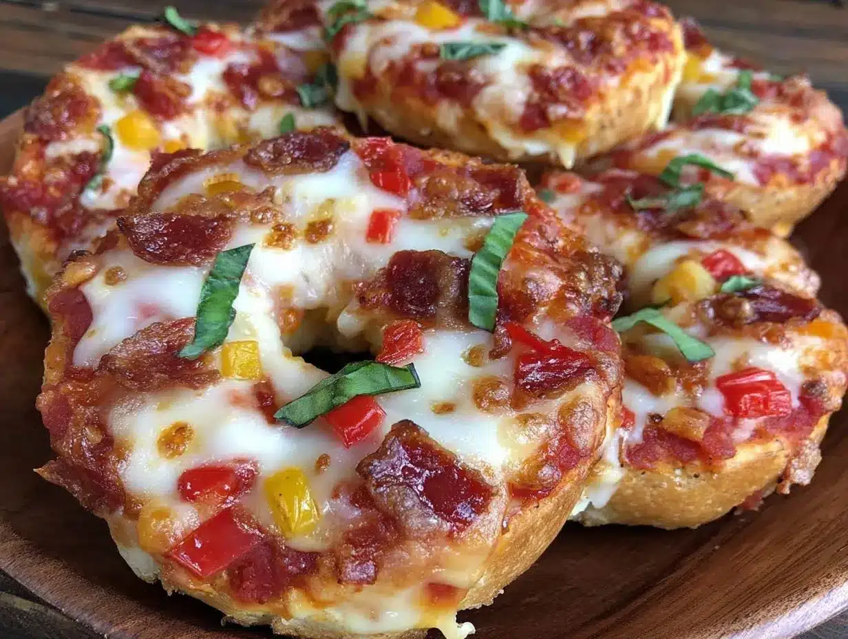easy cheesy mini pizza bagels preparation steps