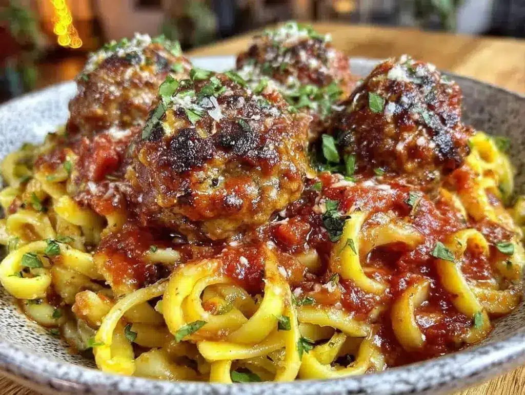 easy cheesy spaghetti and meatballs - featured image