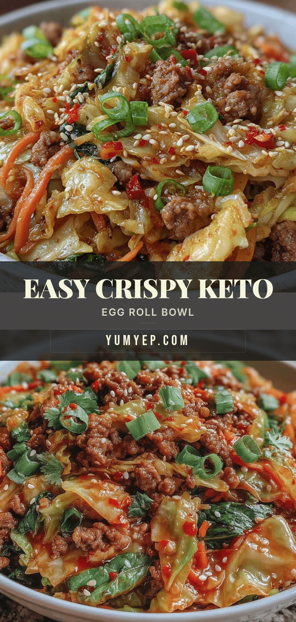 easy crispy keto egg roll in a bowl recipe
